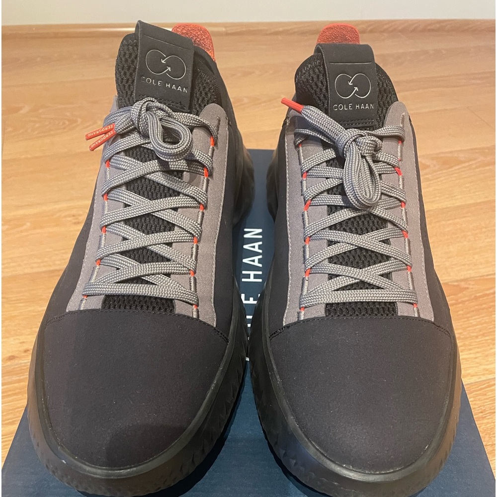 Cole Haan Black and Gray Men's Sneakers with Red Accents - Picture 4 of 8